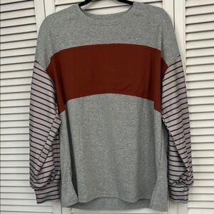 Gray and Brown Striped women’s Shirt